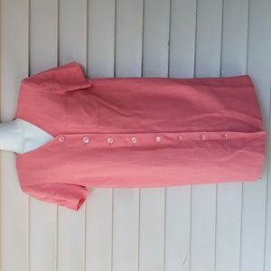 Vintage Talbots shift dress lined 100 rayon shoulder pads peachy pink